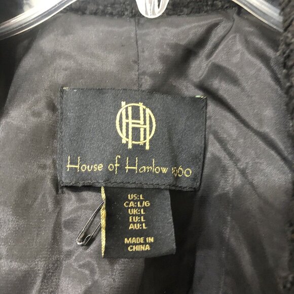 House of Harlow 1960 Size Large Black Tweed Women’s Blazer Classic Parisian - Picture 7 of 7